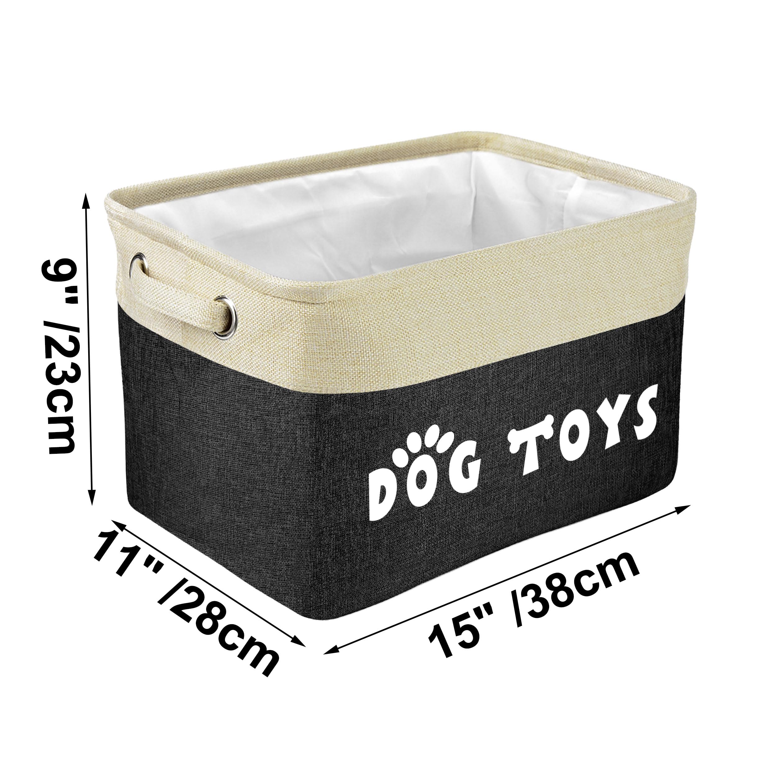 PET ARTIST dog toy-bin with safe handles for chewers
