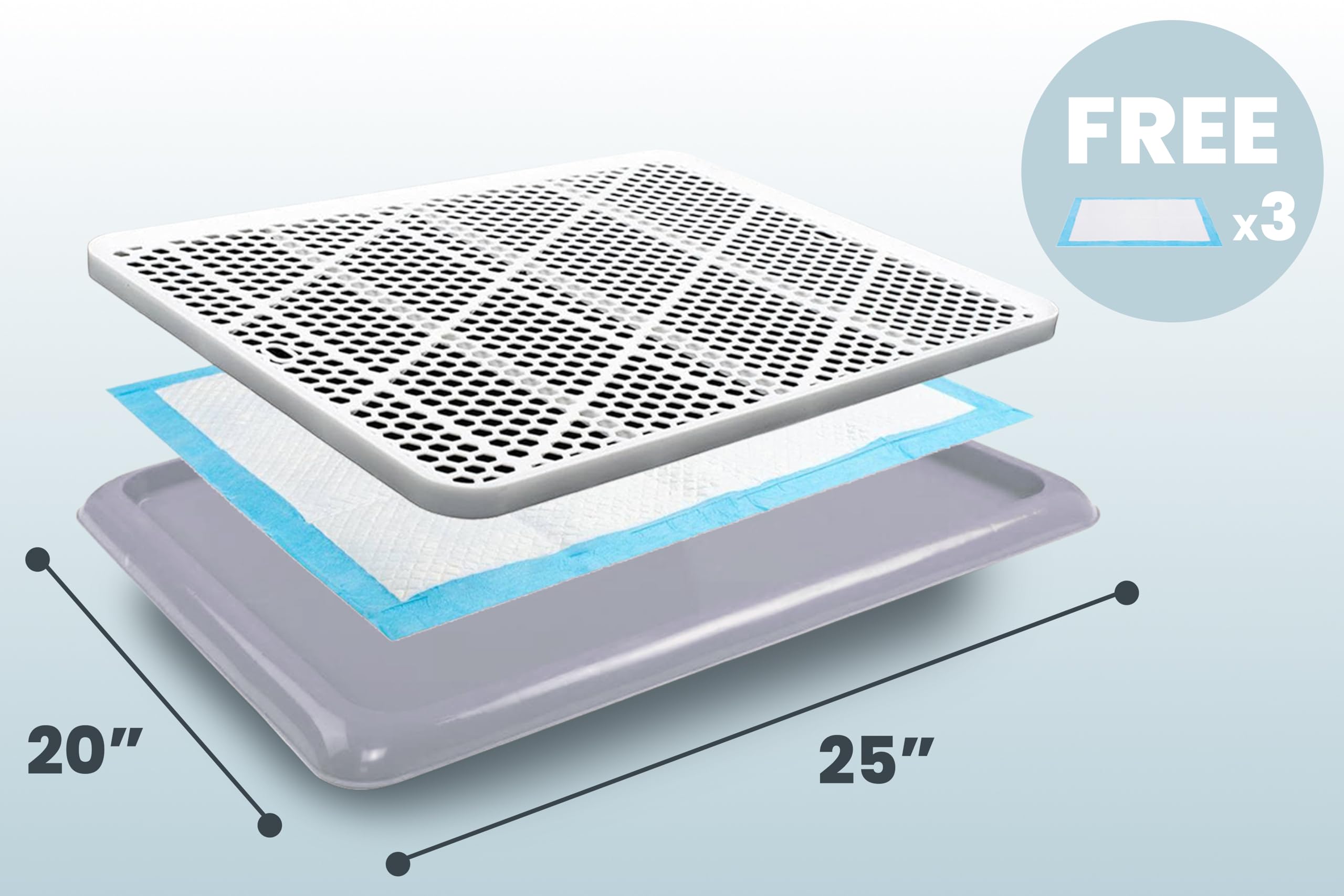 PET AWESOME dog potty tray mesh grate close up for easy cleaning.