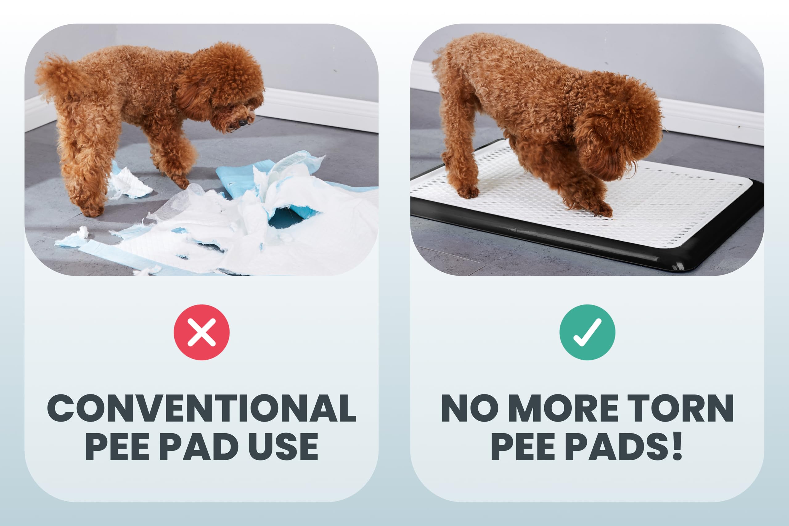 Pet Awesome anti-slip foam buttons keep the tray from sliding