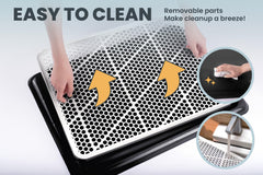 Pet Awesome raised edges protect carpets and floors from spills