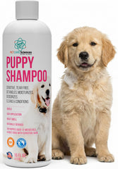 PET CARE Sciences Tearless Puppy Shampoo bottle offering tear-free cleansing for puppies.
