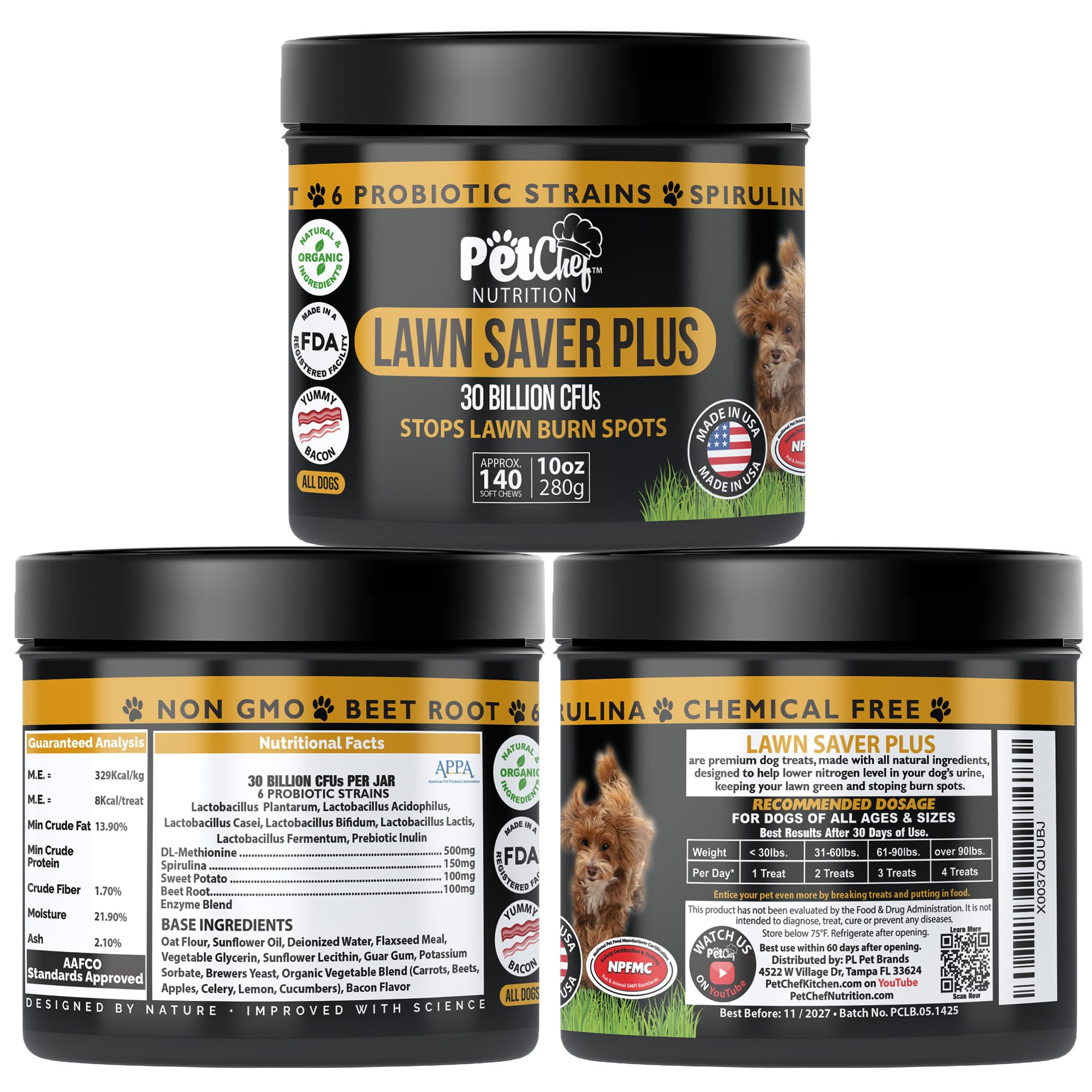 Pet Chef Nutrition probiotic dog chews in a jar supporting digestive health