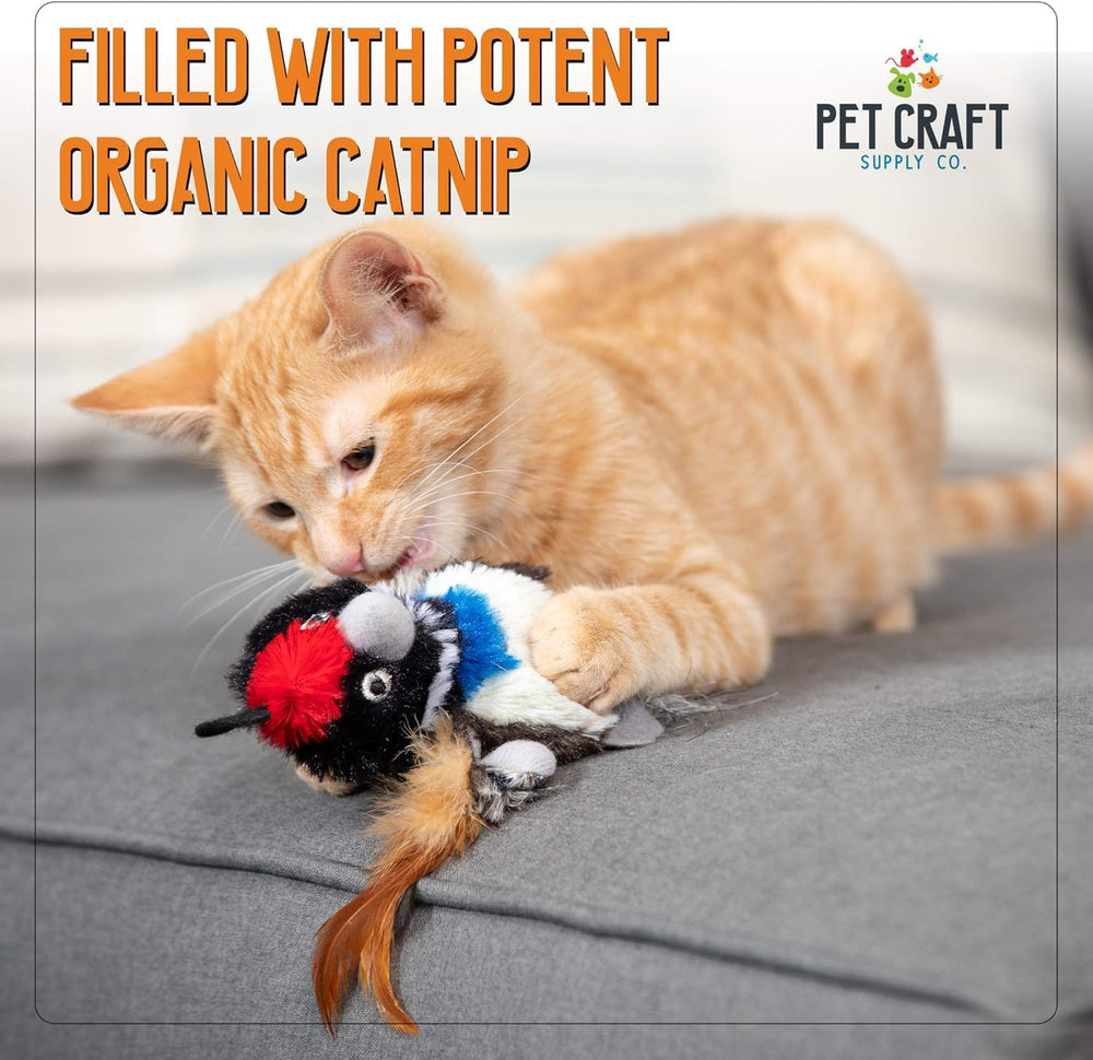 Pet Craft Supply Kitty Condor Batty Bird toy textured plush invites stalking and pouncing.