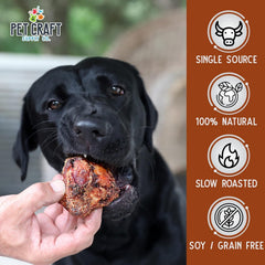 Pet Craft Supply Meaty Buffalo Knee Caps Bones close-up shows texture for durable chewing.