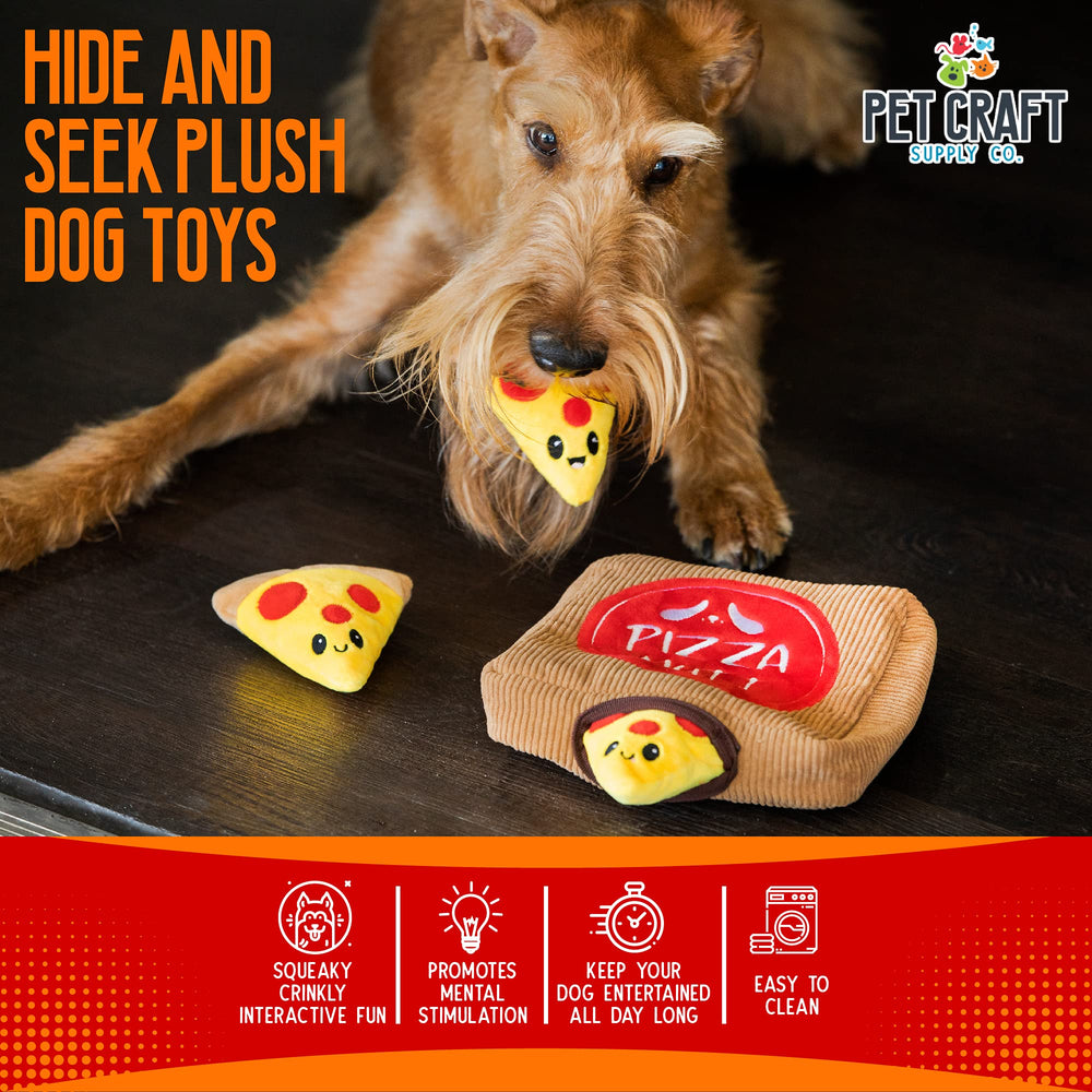 Pet Craft Supply squeaky crinkle plush close-up highlights engaging sounds.