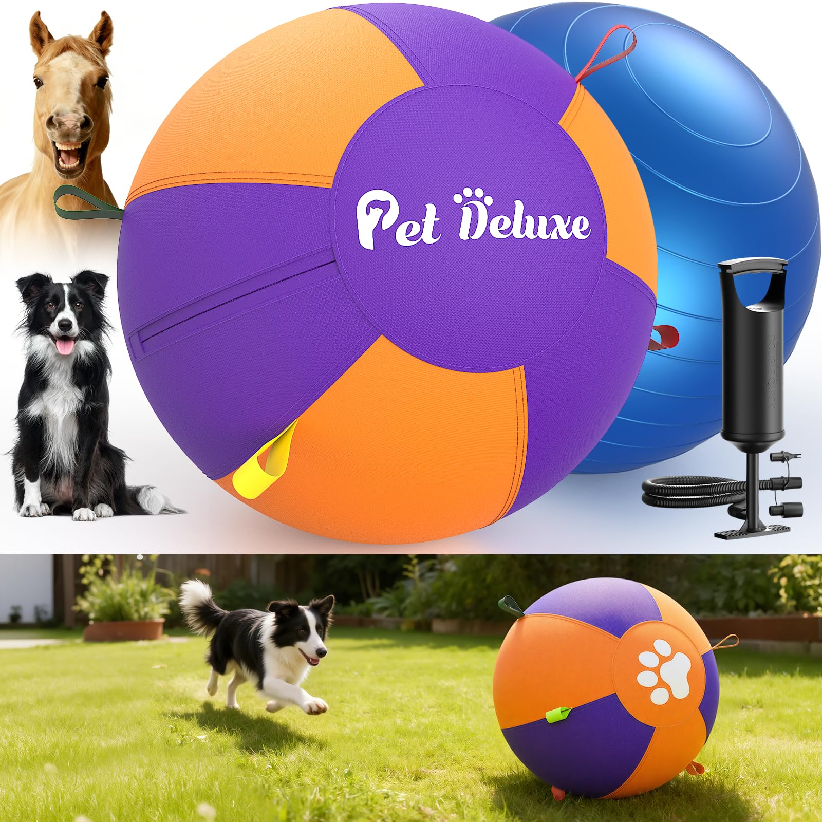 Pet Deluxe 25-inch herding ball in action for active outdoor play