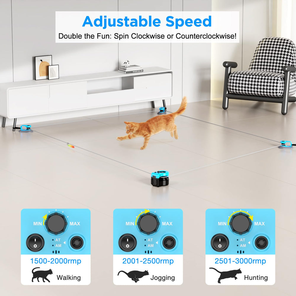 Pet Deluxe toy with auto and manual modes for varied chase experiences