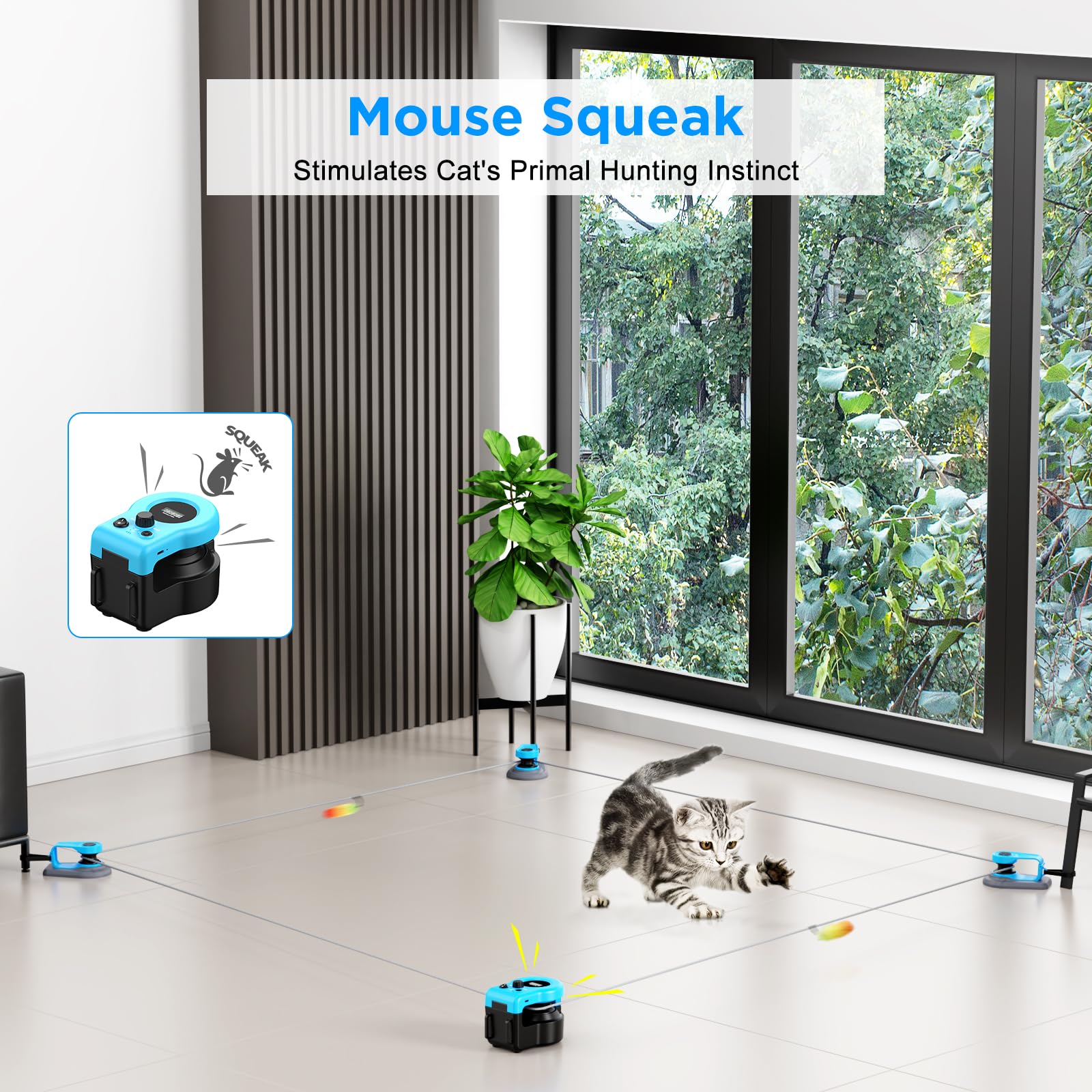 60m rope path with clips for customizable play routes