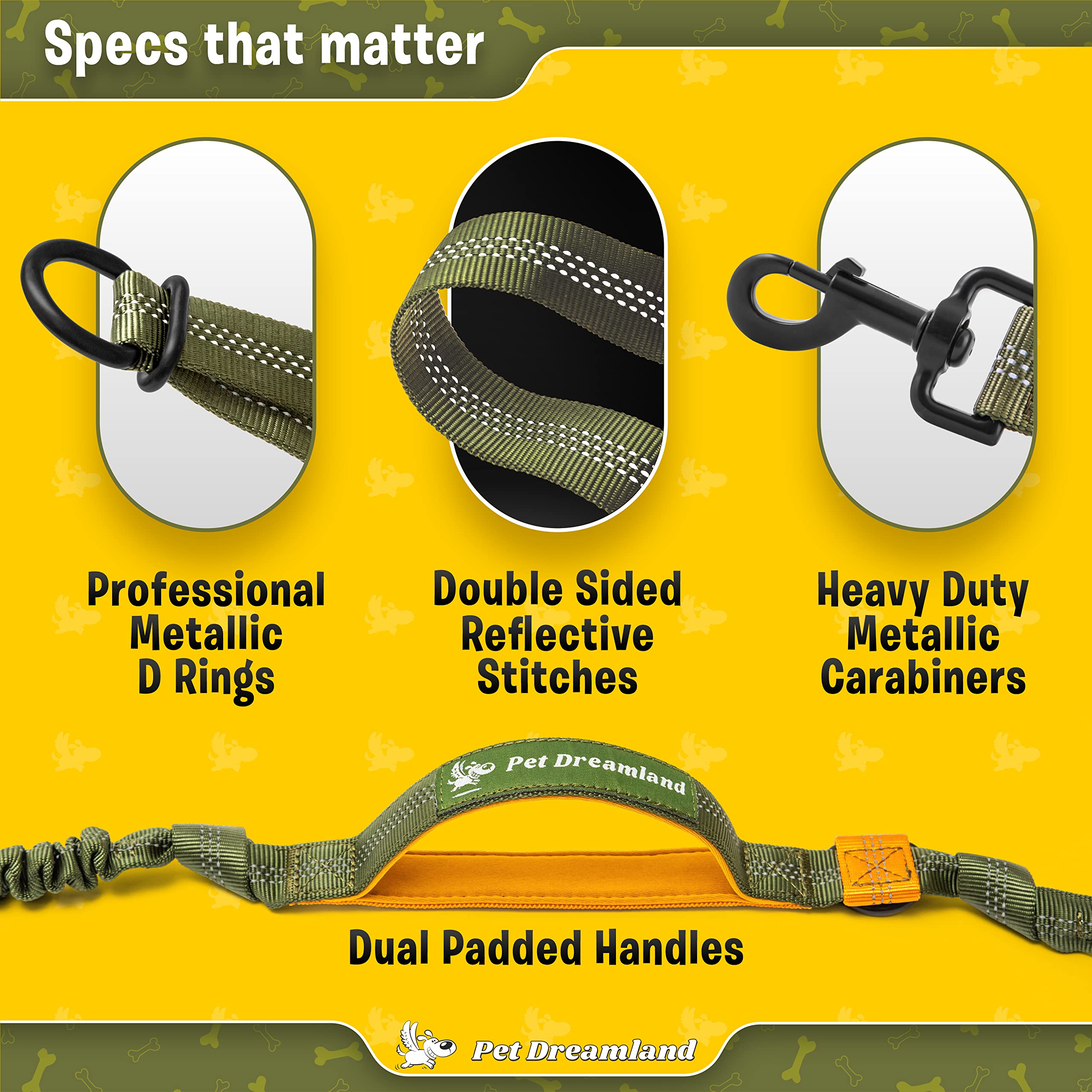 Pet Dreamland hands-free leash quick unclip for safety during runs
