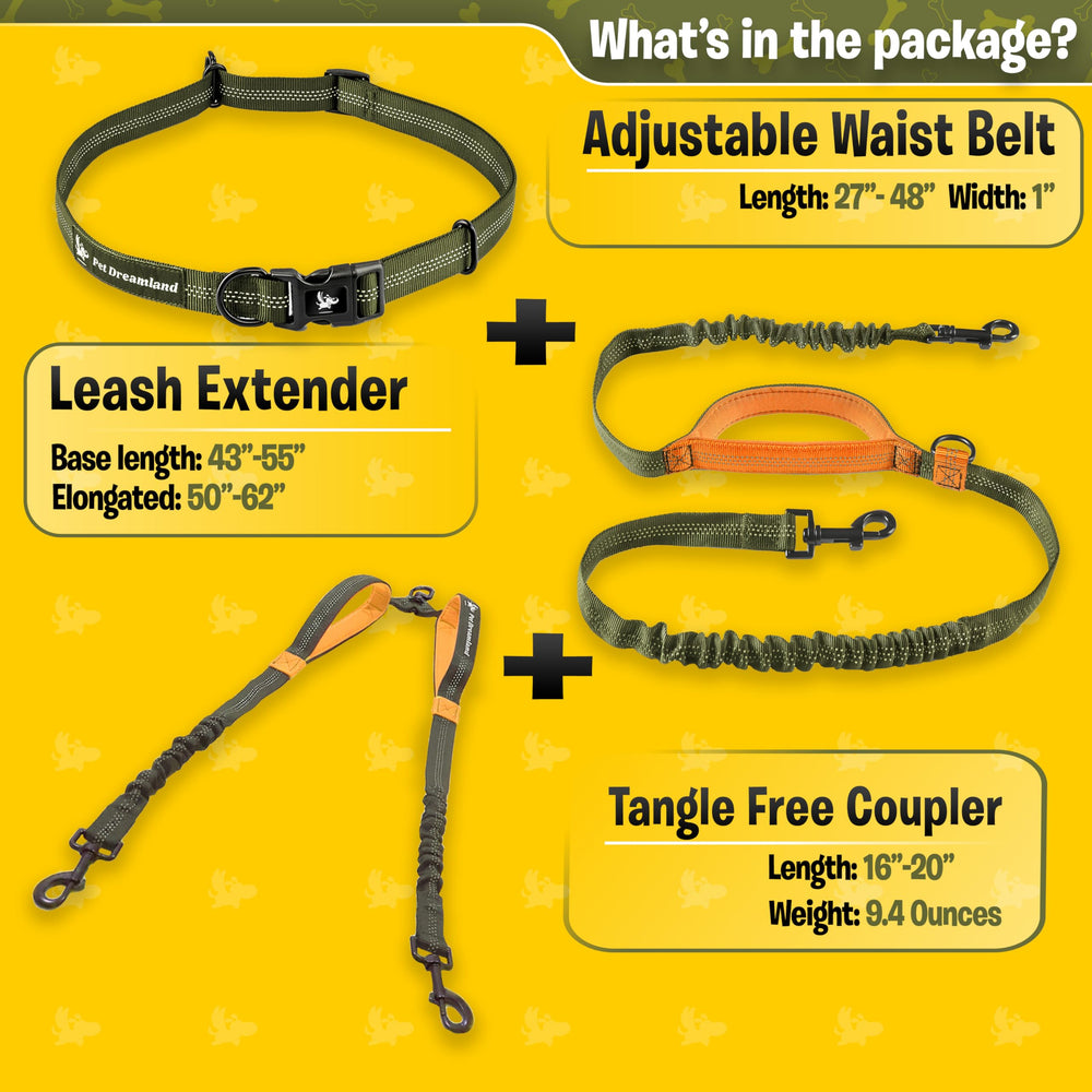 Pet Dreamland Exquisite waist-belt soft-handles offer comfortable control during walks