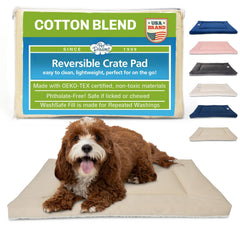 Pet Dreams dog crate pad washability for easy cleaning.