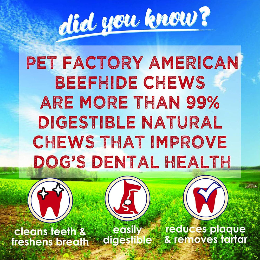 Eight-count beefhide pack for convenient, ready-to-serve treats