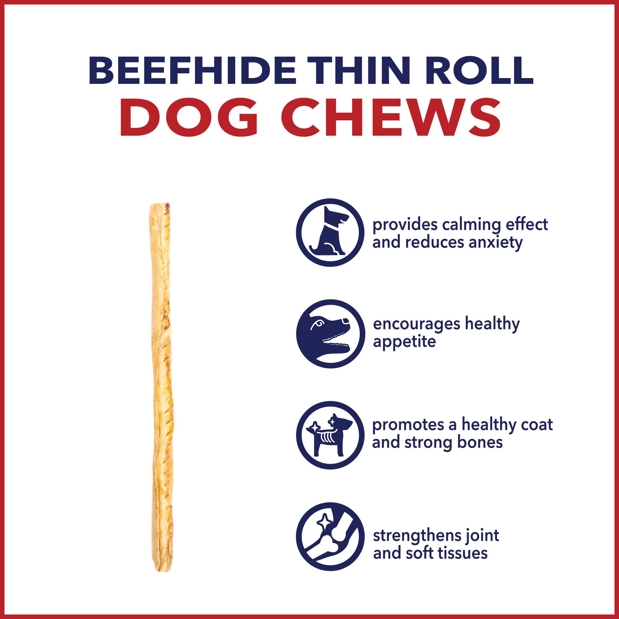 Pet Factory chicken-flavored coating detail on beefhide roll.