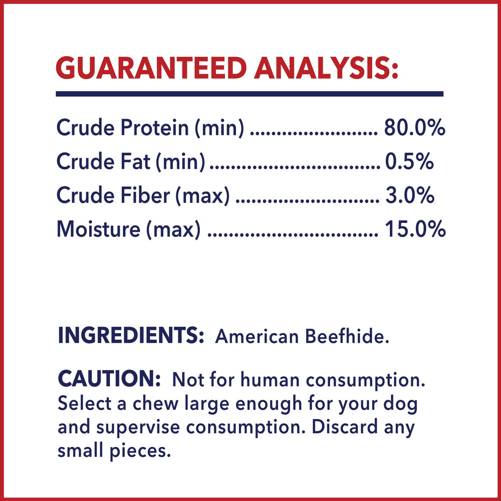Pet Factory American Beefhide 5-inch chip rolls 50-count pack showcases value and availability.