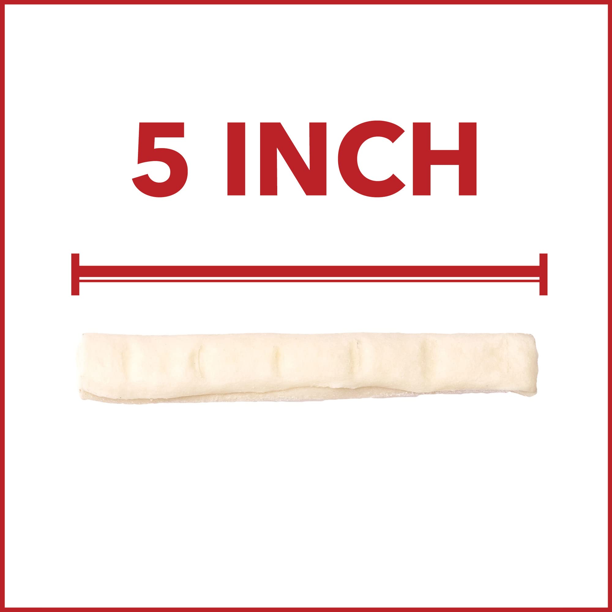 Pet Factory American Beefhide 5-inch chip rolls rawhide cut-end shows authentic chew texture.