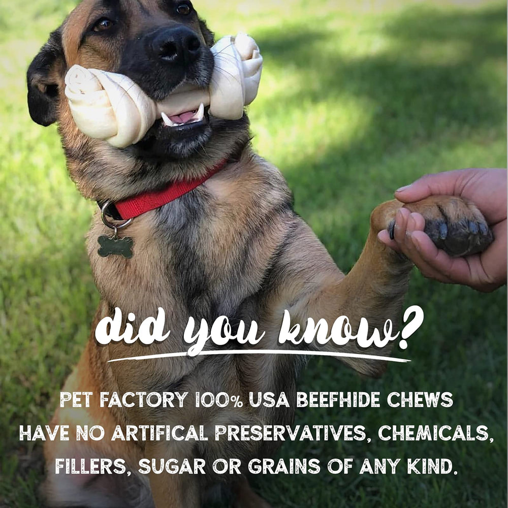 Medium-dog size Pet Factory beefhide braid stick for satisfying chew