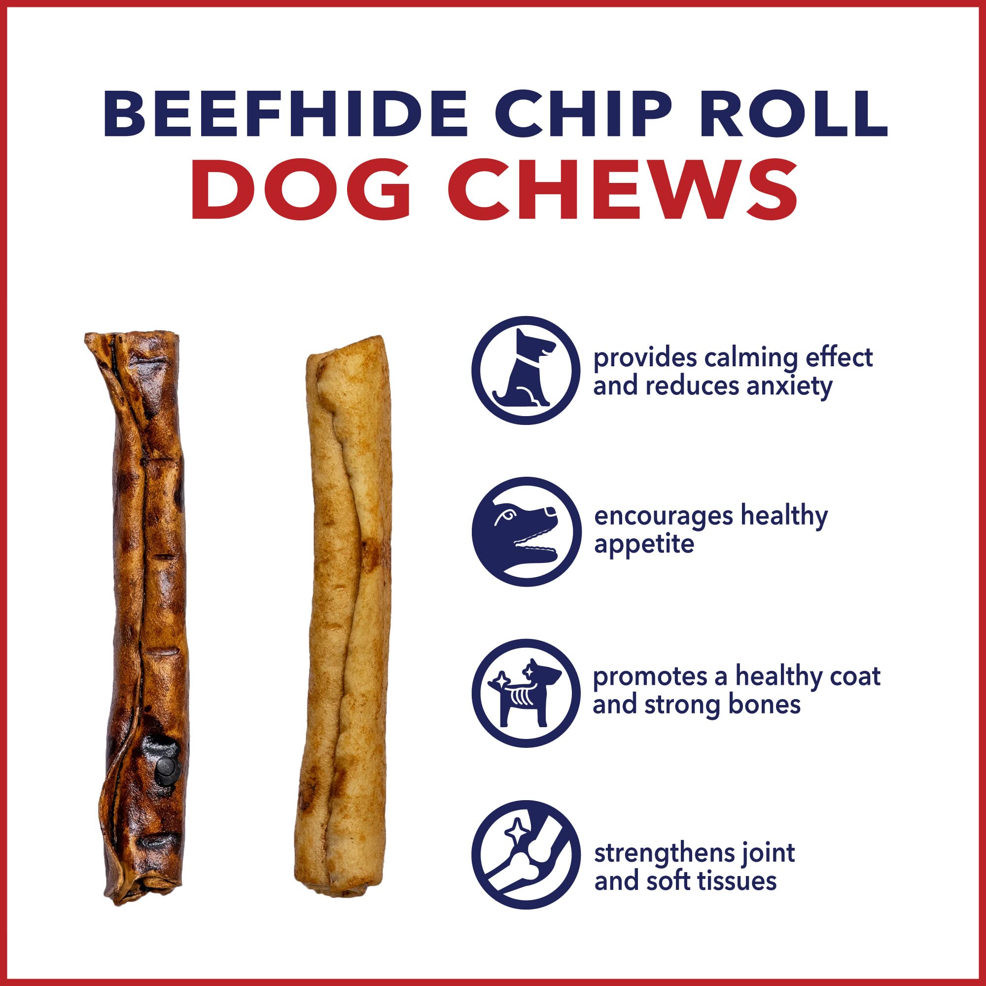 Pet Factory 50 count beefhide chip rolls packaging