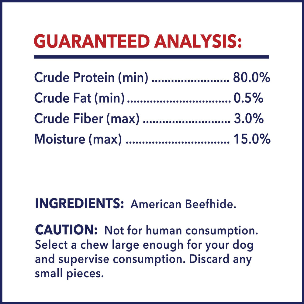 Pet Factory chip-roll safety closeup emphasizes size and supervision for safe use