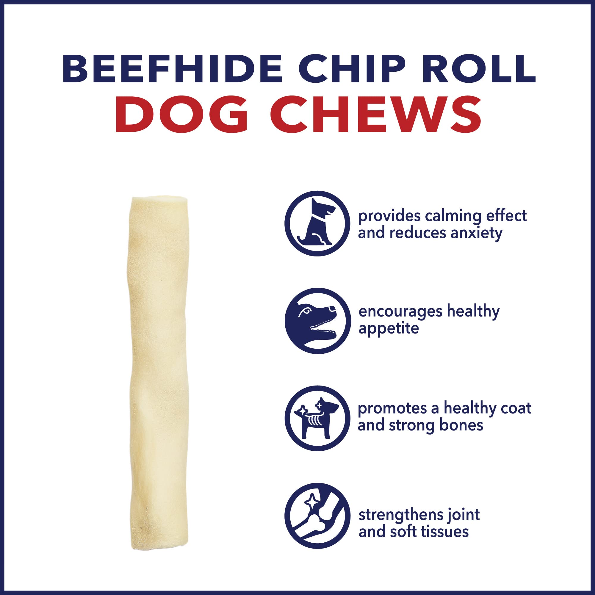 Pet Factory beefhide texture detail emphasizes natural, long-lasting chew texture.