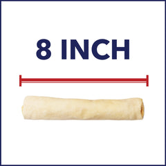 Pet Factory beefhide rolls natural flavor ready for dogs to chew.