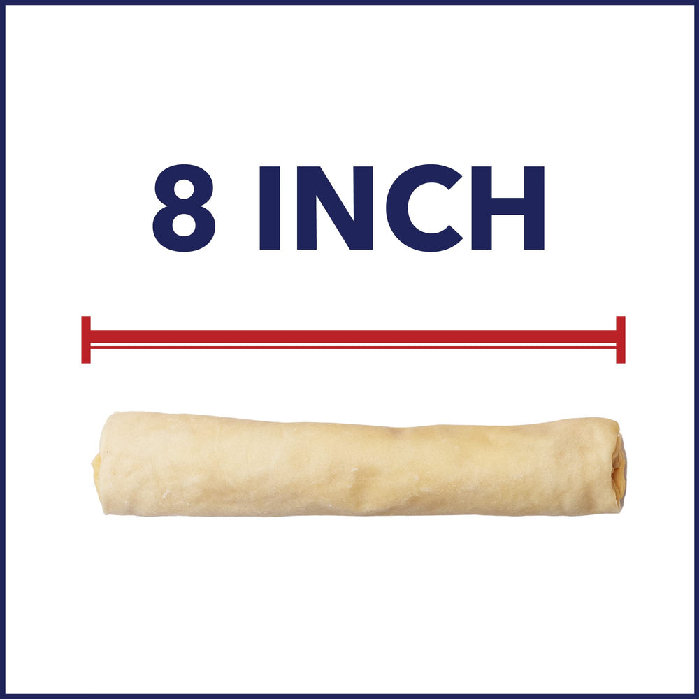 Close-up of thick rawhide texture from Pet Factory beefhide rolls