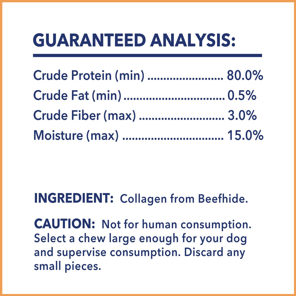 Pet Factory CareChewz beefhide collagen detail highlights natural ingredient