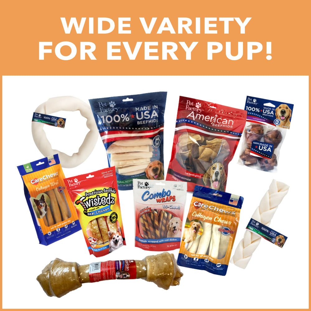 Pet Factory CareChewz Collagen Wraps long lasting chew for chew satisfaction