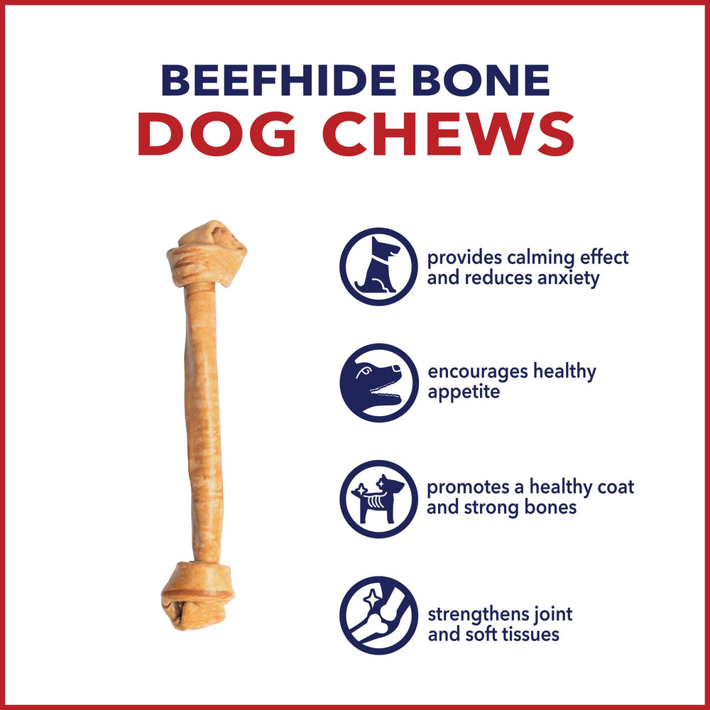Pet Factory large dog chew with beefhide, flavorful and engaging for hours.