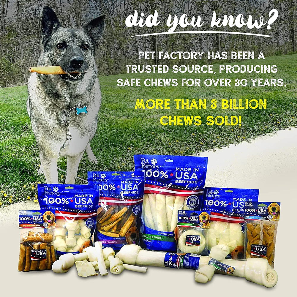 Pet Factory braided texture delivers a satisfying chew challenge for medium breeds.
