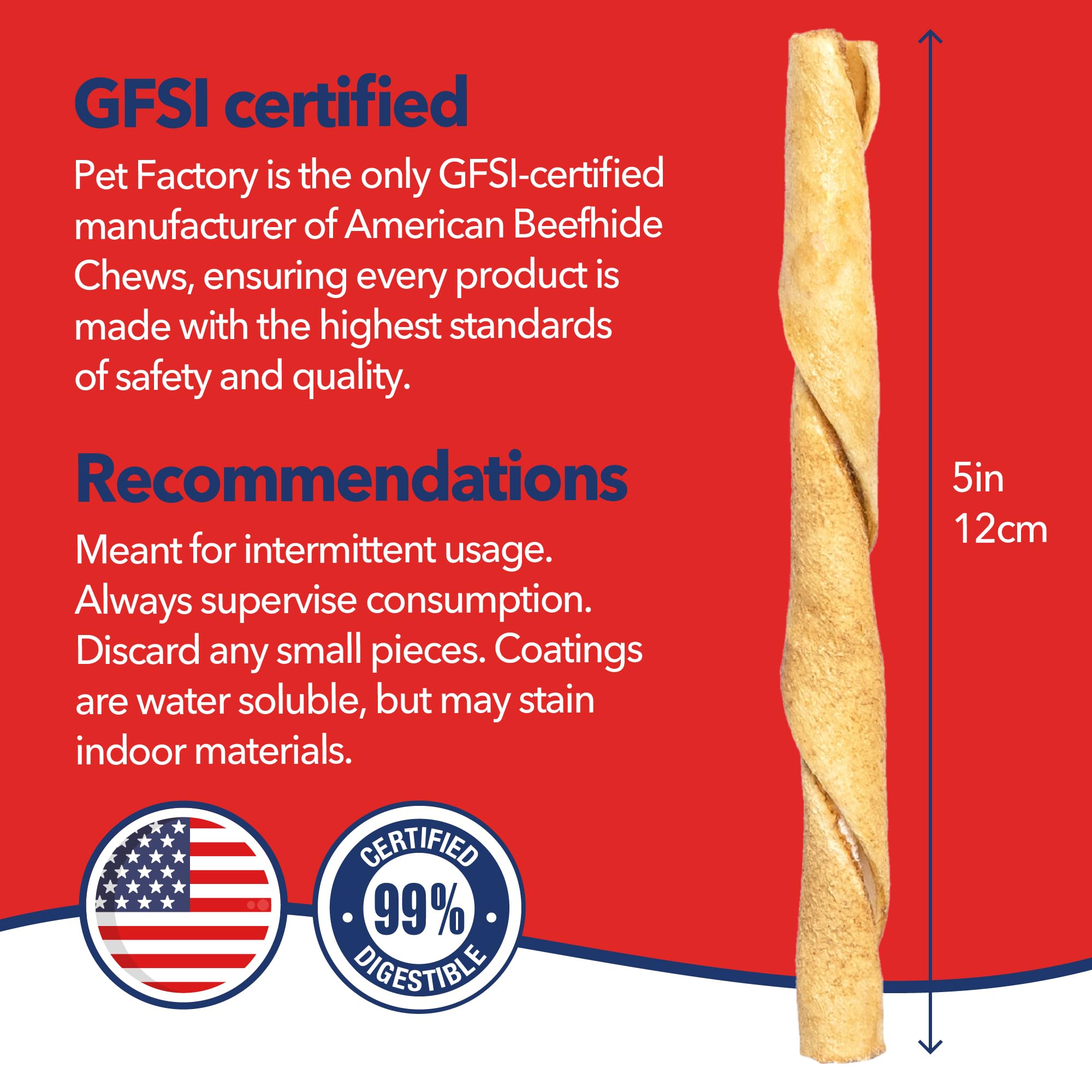 Pet Factory small to medium dog chew time image showing appropriate chew for daily play