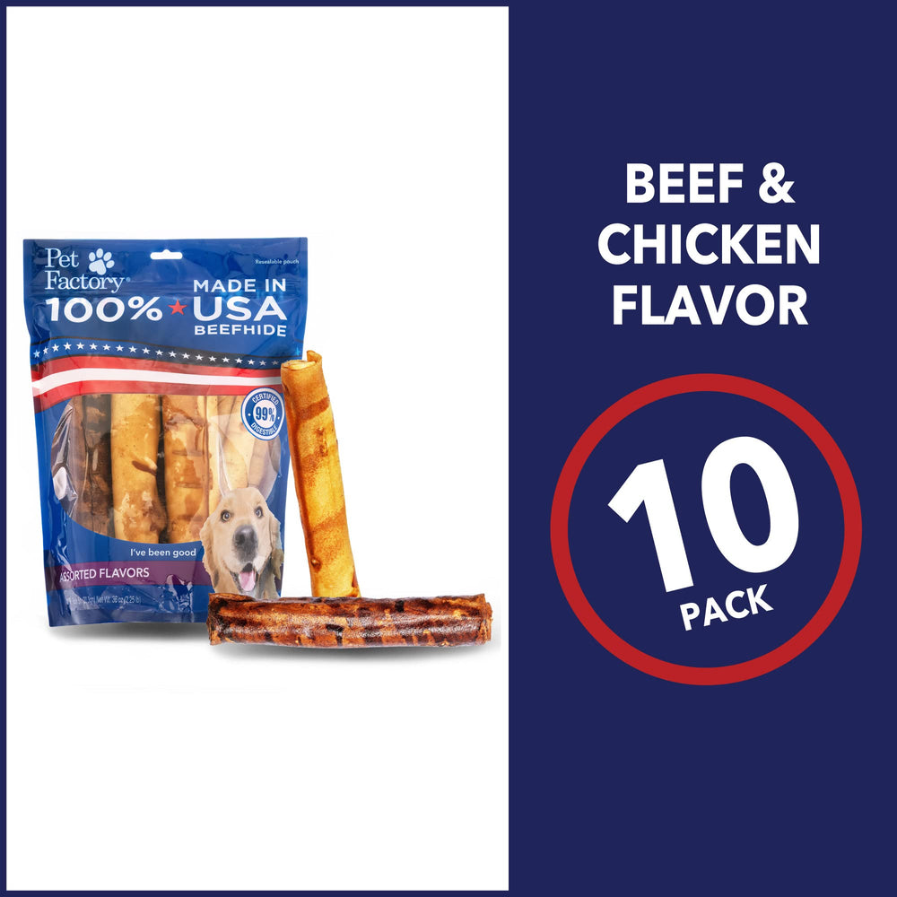 Pet Factory USA made beefhide roll emphasizing quality and safety