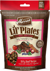 Pet Faves Merrick Lil Plates turducken morsels, varied flavors for small breeds.