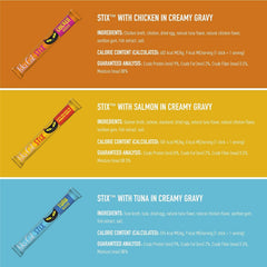 Pet Faves Tiki Cat Stix sticks, single-serve portion control.