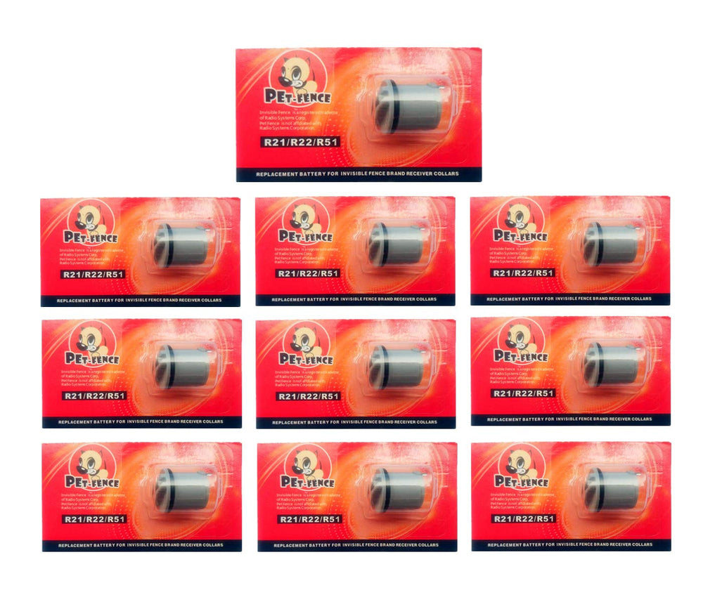 Pet-Fence 10-pack battery for invisible fence dog collars, ready for quick swaps