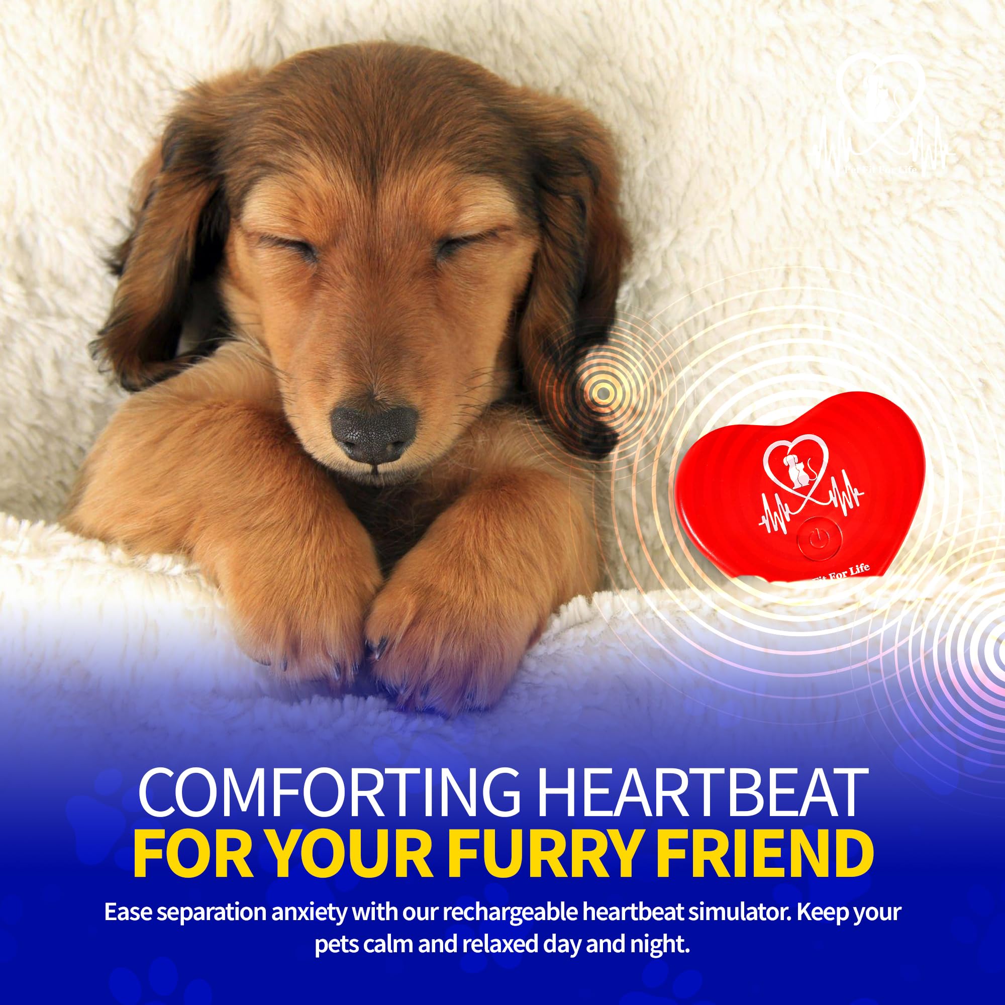 Pet Fit For Life heartbeat toy in crate, aids crate training and comfort.