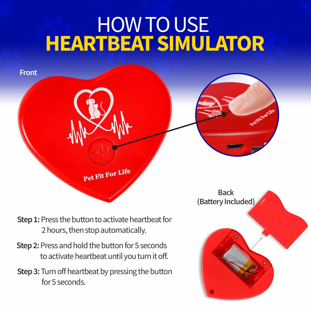 Pet Fit For Life heartbeat toy night use, steady heartbeat for sleep.
