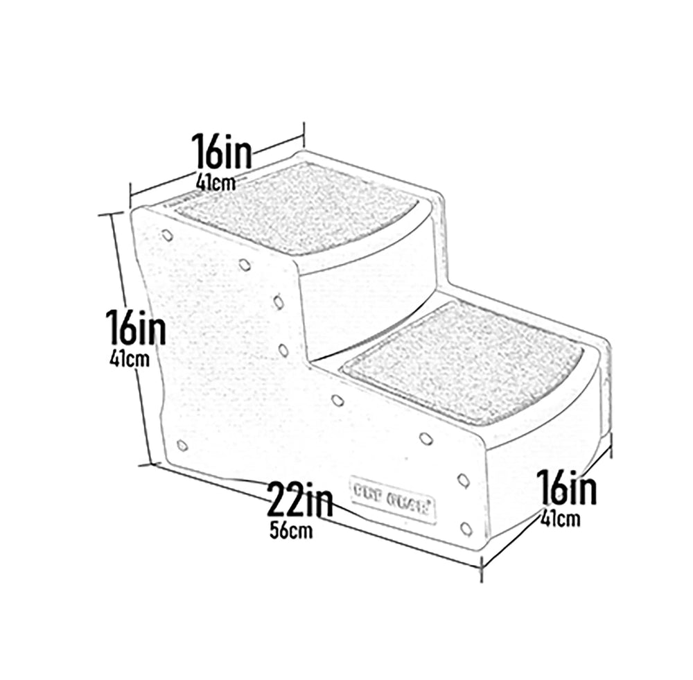 Pet Gear Easy Step II dog on stairs, supports large and small breeds safely.