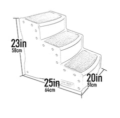 Pet Gear Easy Step III carpet tread removable for easy cleaning and maintenance.