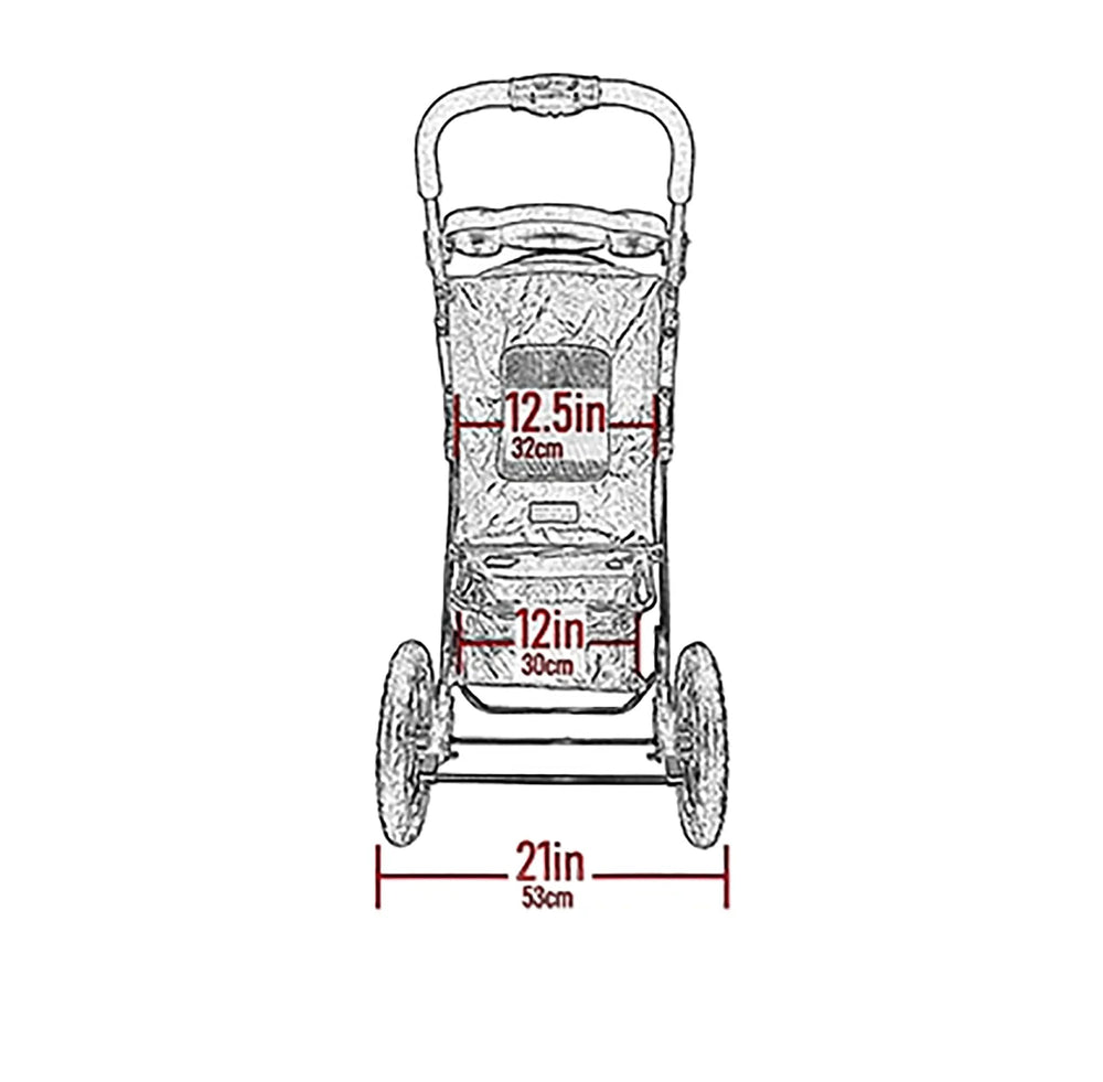 Pet Gear No-Zip Jogger storage basket and cup holder keep essentials close.