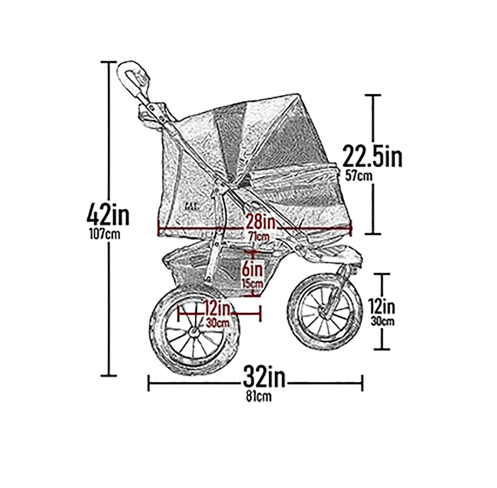 Pet Gear NV stroller elevated paw rest feature for pet comfort.