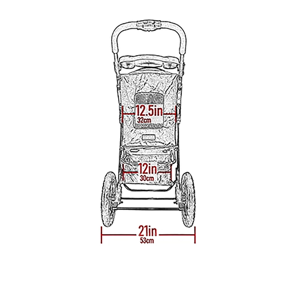 Pet Gear NV stroller panoramic view window helps pets observe surroundings.