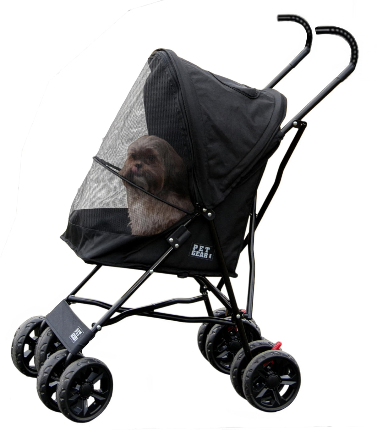Pet Gear Travel Lite Plus Stroller front ventilation for breathable pet viewing on walks