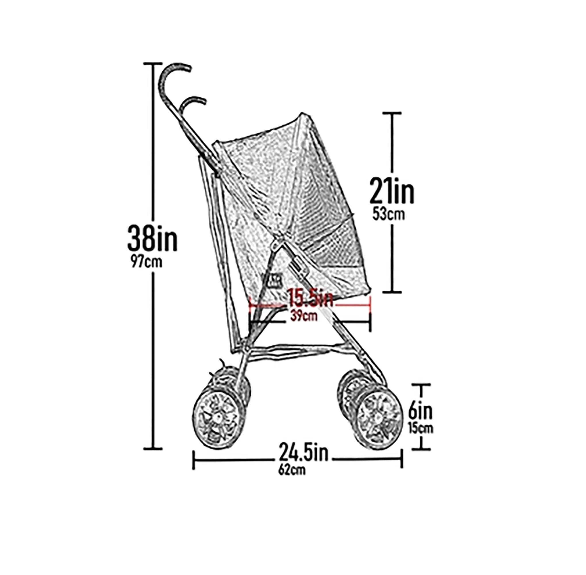 Pet Gear Travel Lite Plus Stroller rear brakes for secure stopping on variety surfaces