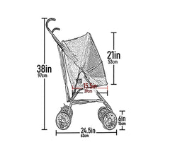 Pet Gear Travel Lite Plus Stroller rear brakes for secure stopping on variety surfaces