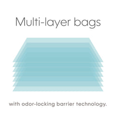 Pet Genie odor-locking barrier film helps contain smells in your bin.