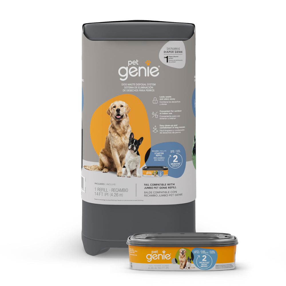 Pet Genie Pail outdoor unit with UV protection for yard use.
