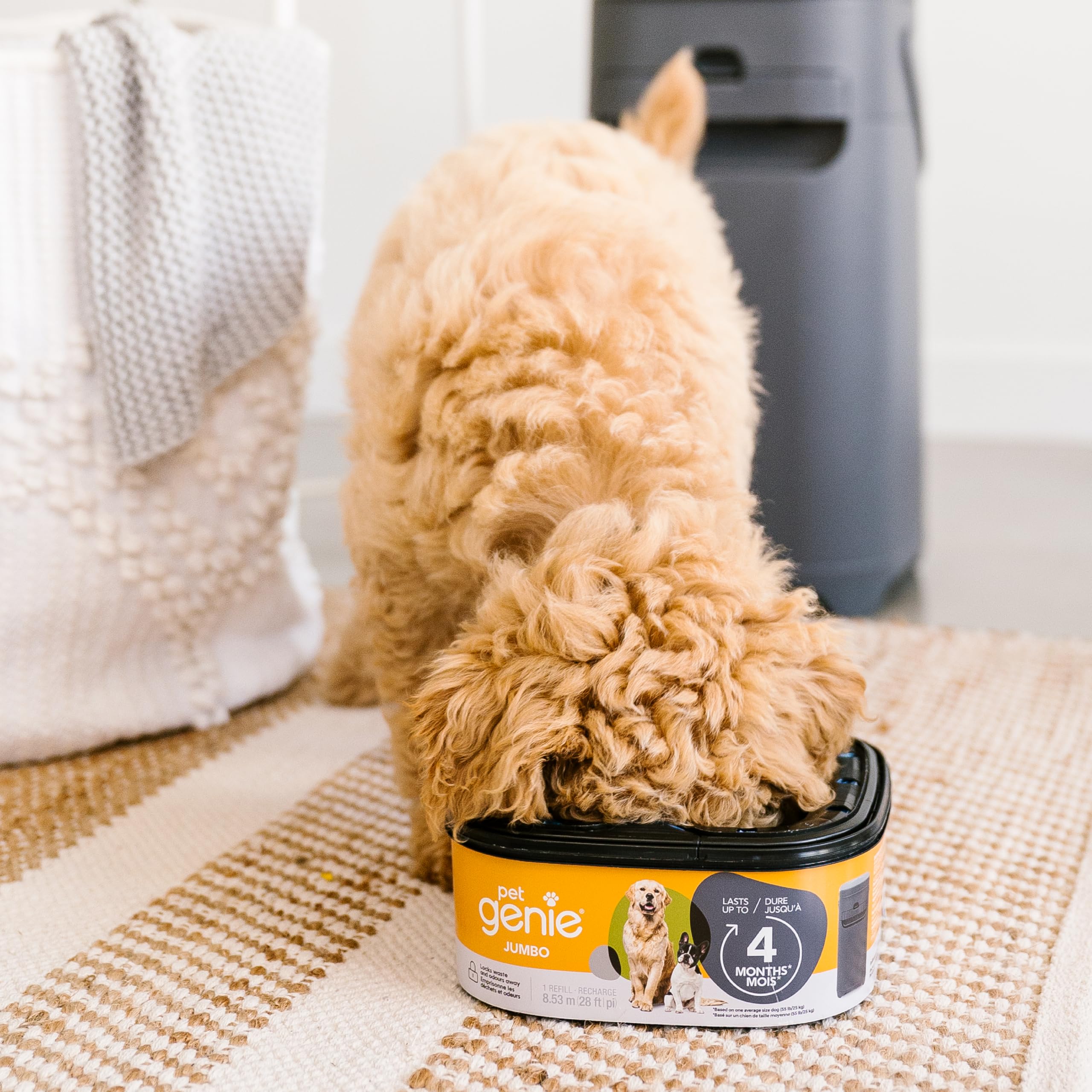 Pet Genie two-cartridge 56 ft total provides up to eight months.