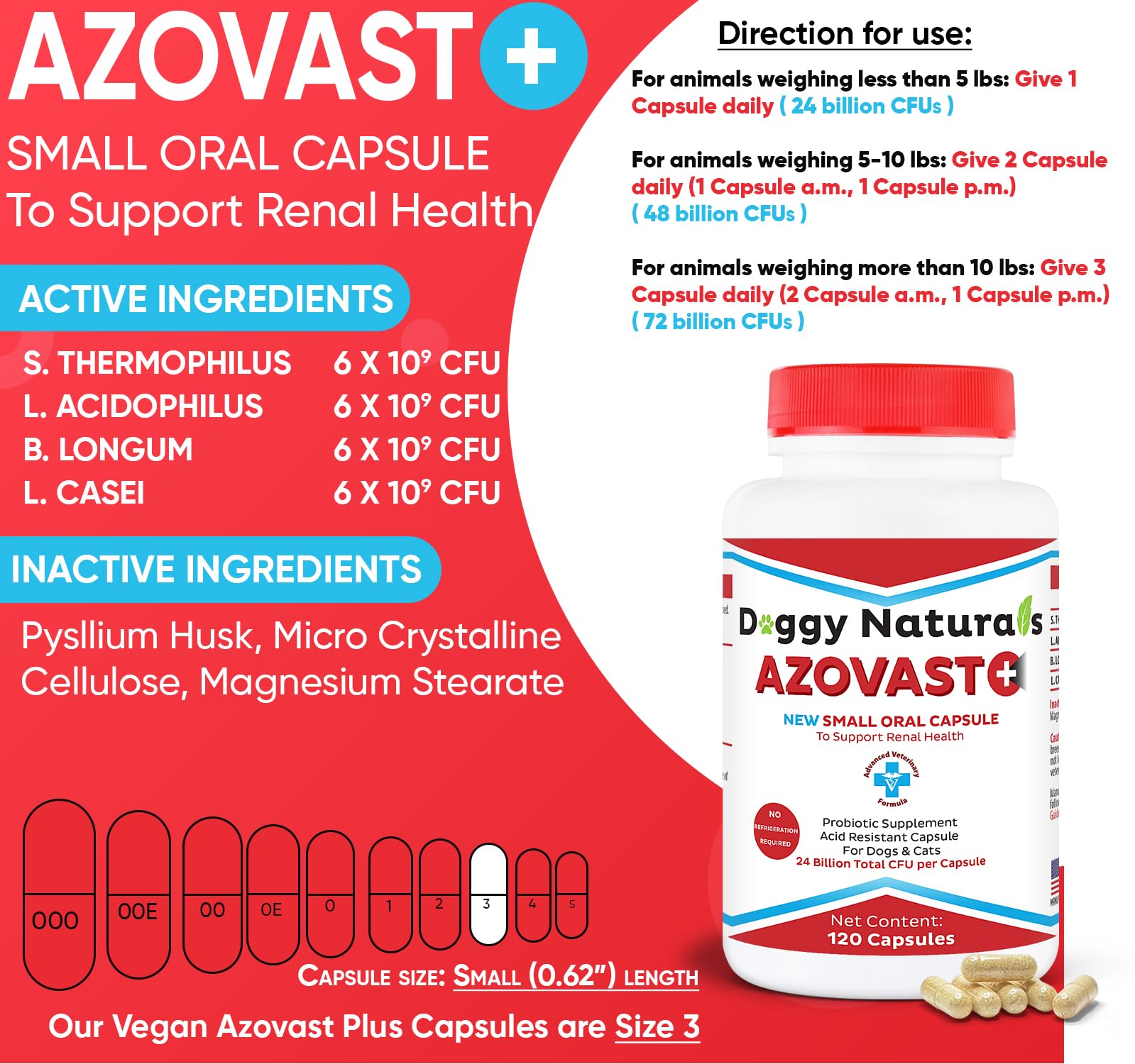 Azovast Plus bottle packaging shown for easy daily kidney care.