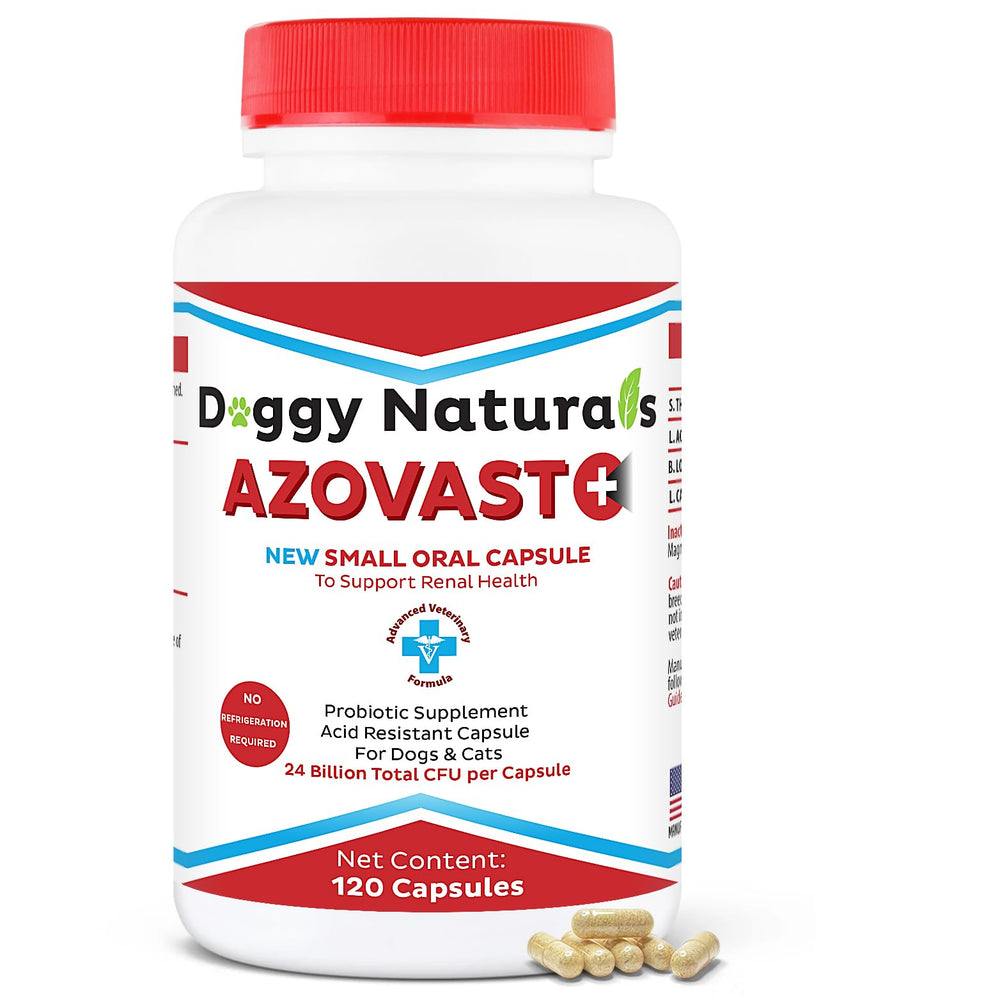 Pet Health Pharma Azovast Plus kidney support capsules for dogs and cats.