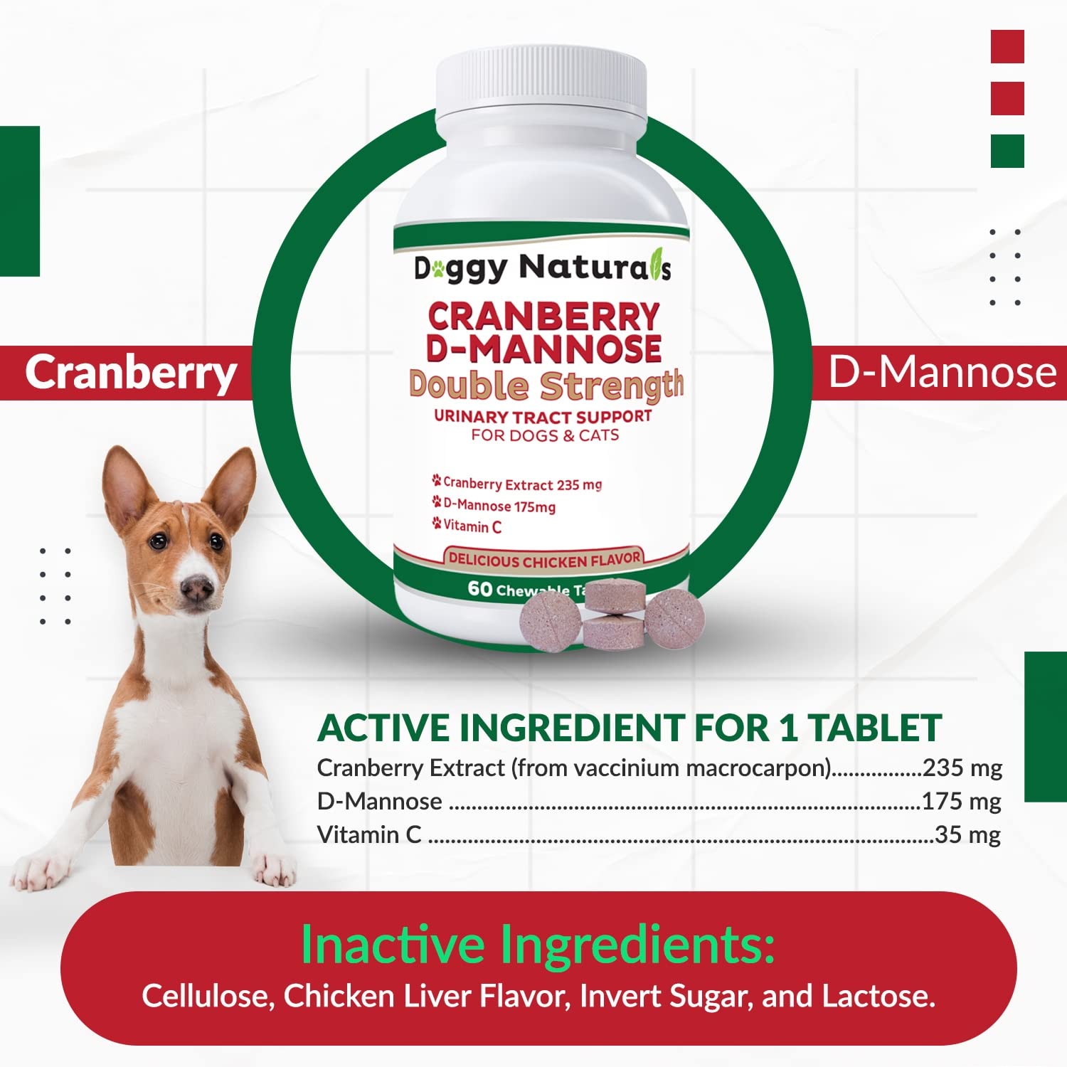 Cranberry D-Mannose chewables for dogs and cats
